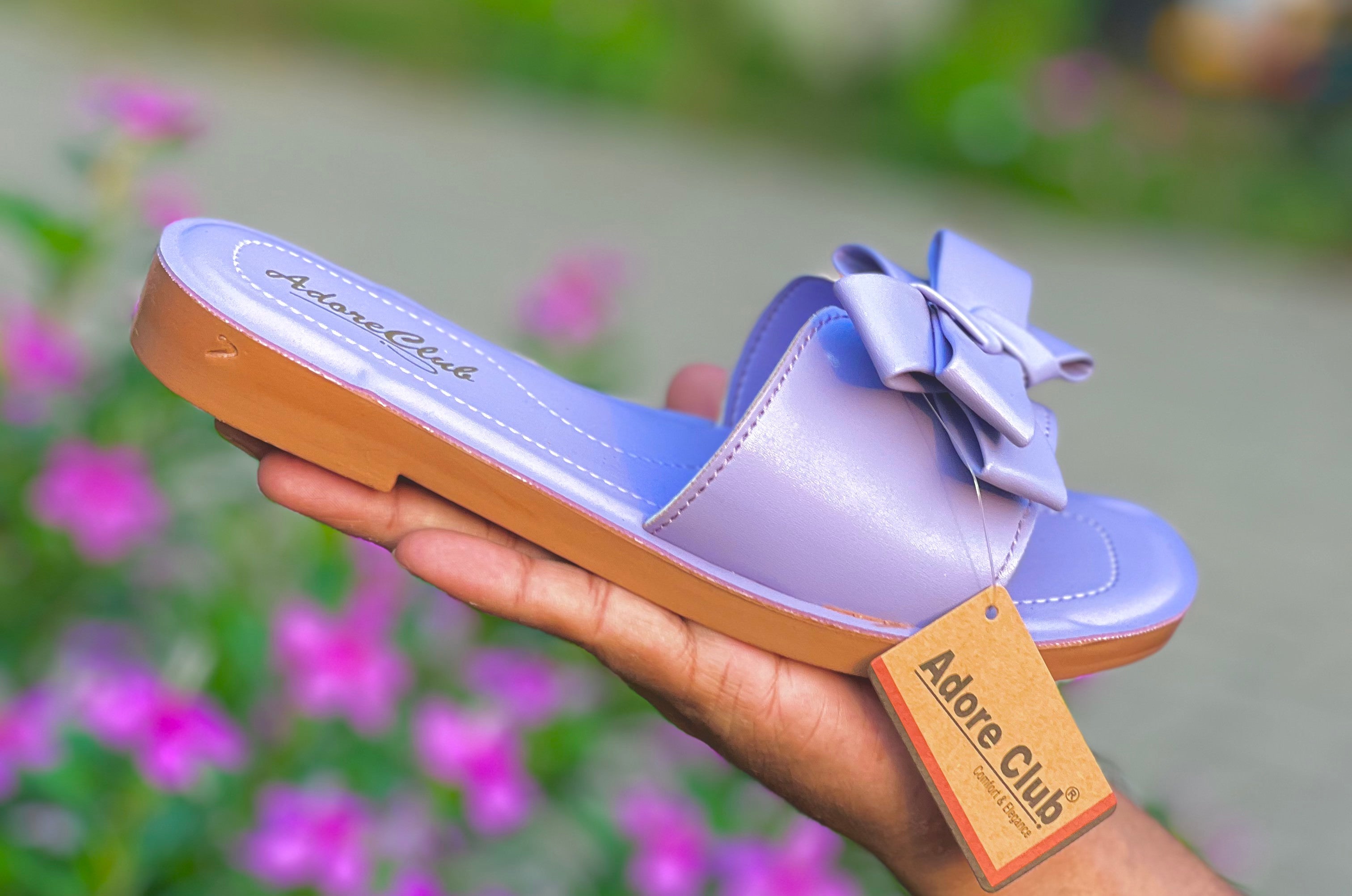 Lavender Bow Elegance Women's Slides