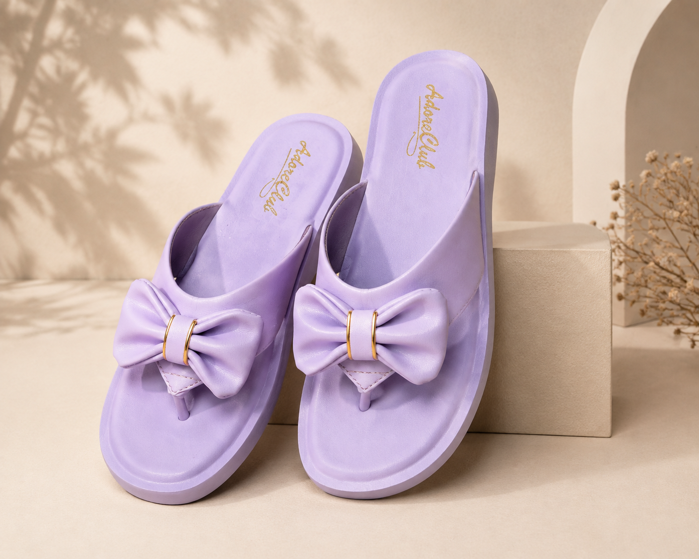 Elegant Lavender Bow Ladies Slippers item 3