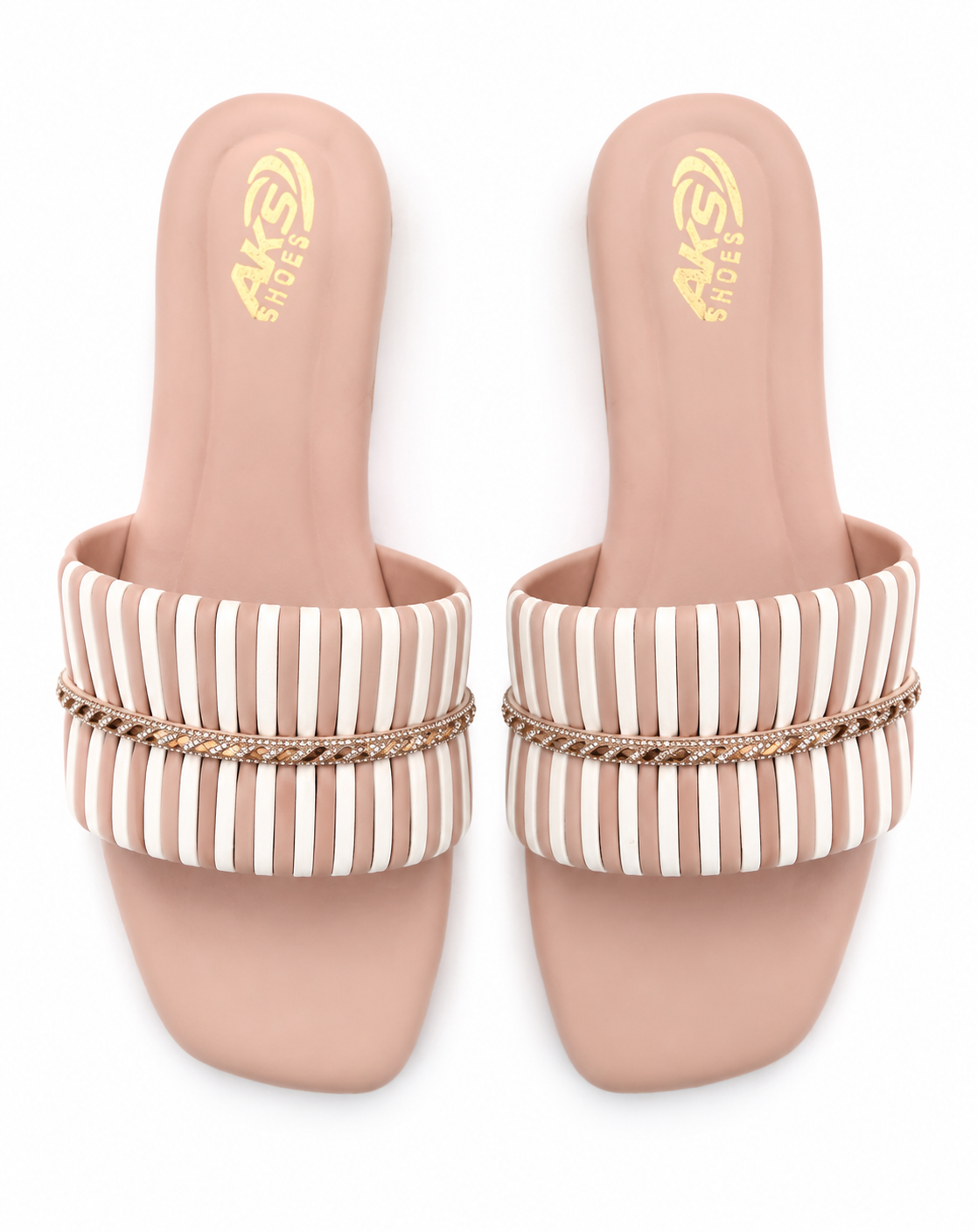 HMT Step White Fancy Ladies Chappal