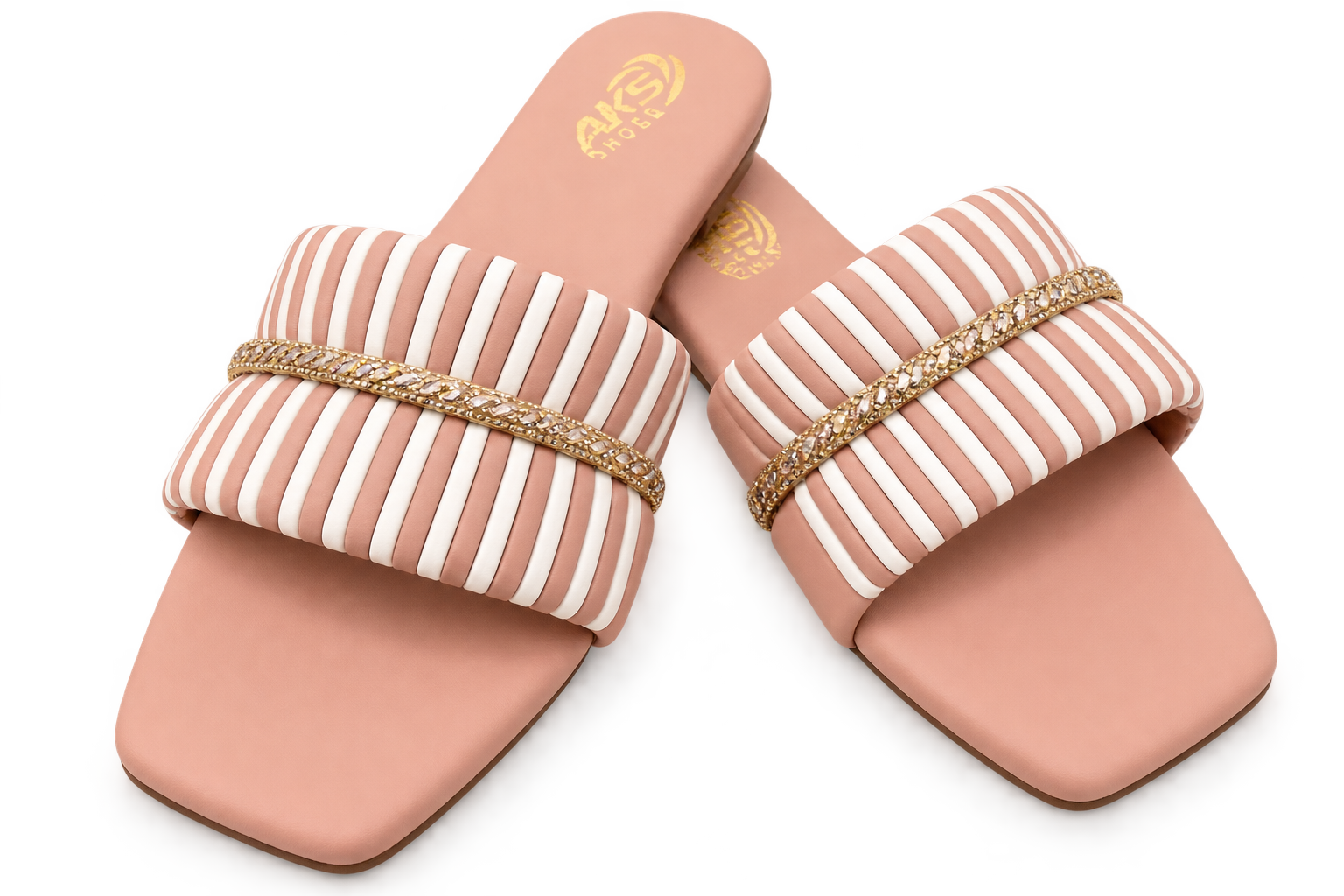 HMT Step White Fancy Ladies Chappal