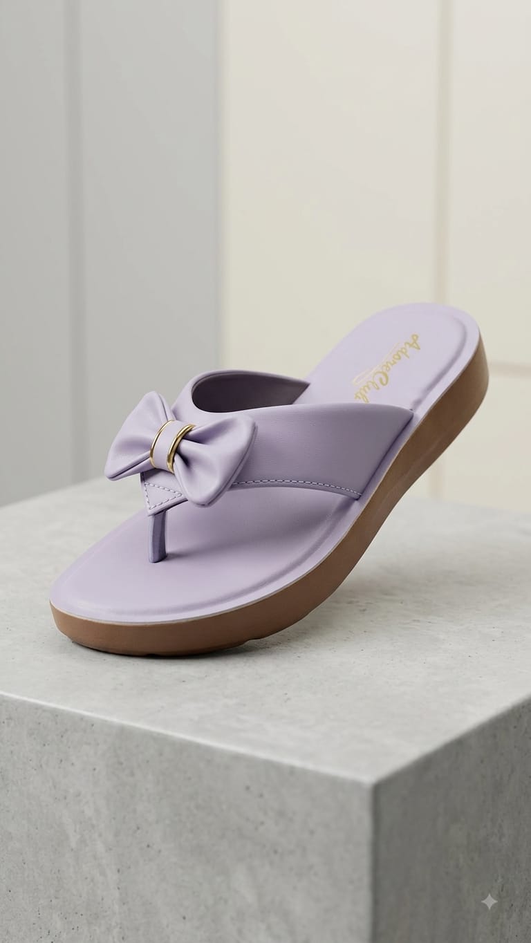 Elegant Lavender Bow Ladies Slippers item 3