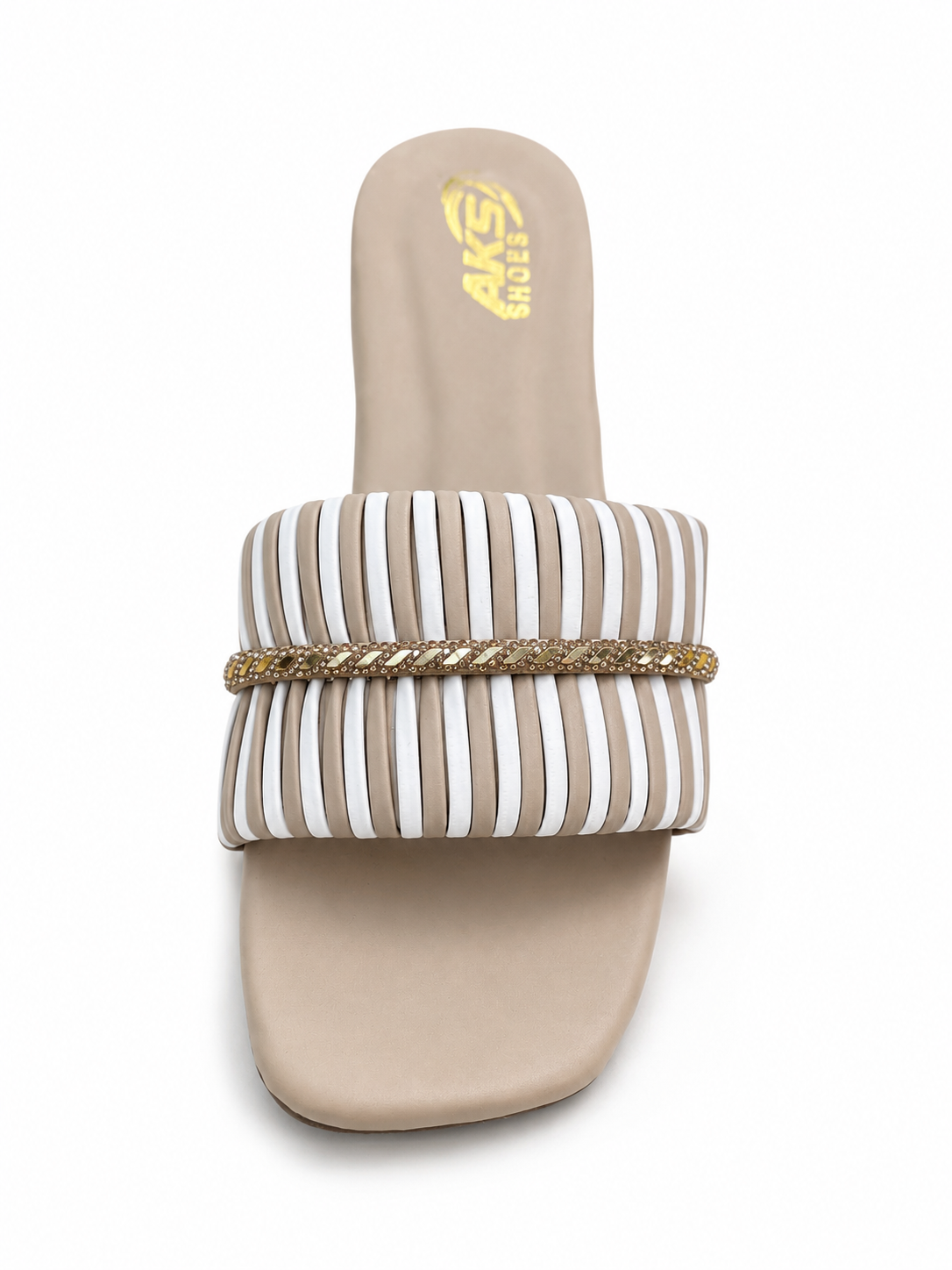 HMT Step White Fancy Ladies Chappal
