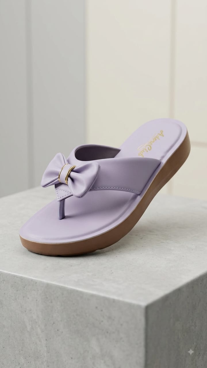 Women’s Bow Flat Sandals | Stylish Ladies Chappal – Size 6 to 10