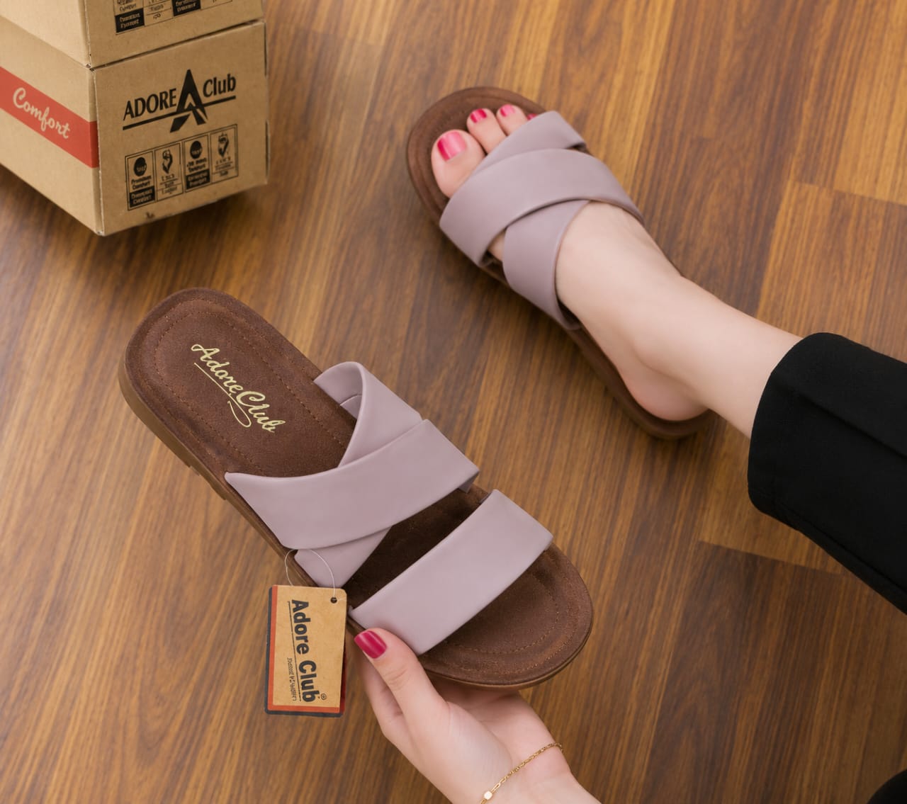 Women’s Stylish Cross-Strap Flat Sandals | Ladies Chappal – Size 6 to 10